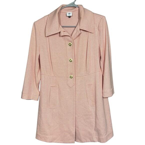 Cabi Take Five Topper Jacket Med Ponte Knit 3/4 Sleeve Preppy Checkered 6023 - Picture 1 of 14